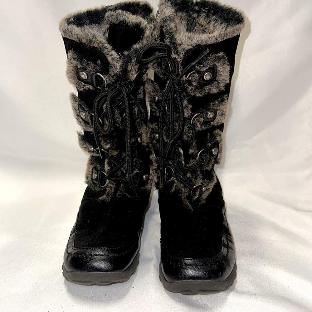 Nine West Winter Boots Fur Lining 👢. Black. For girls. EUC.